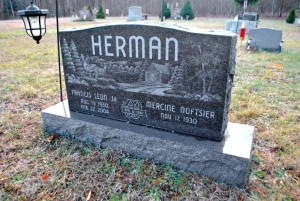 Herman  Grave Stone Black With Etching